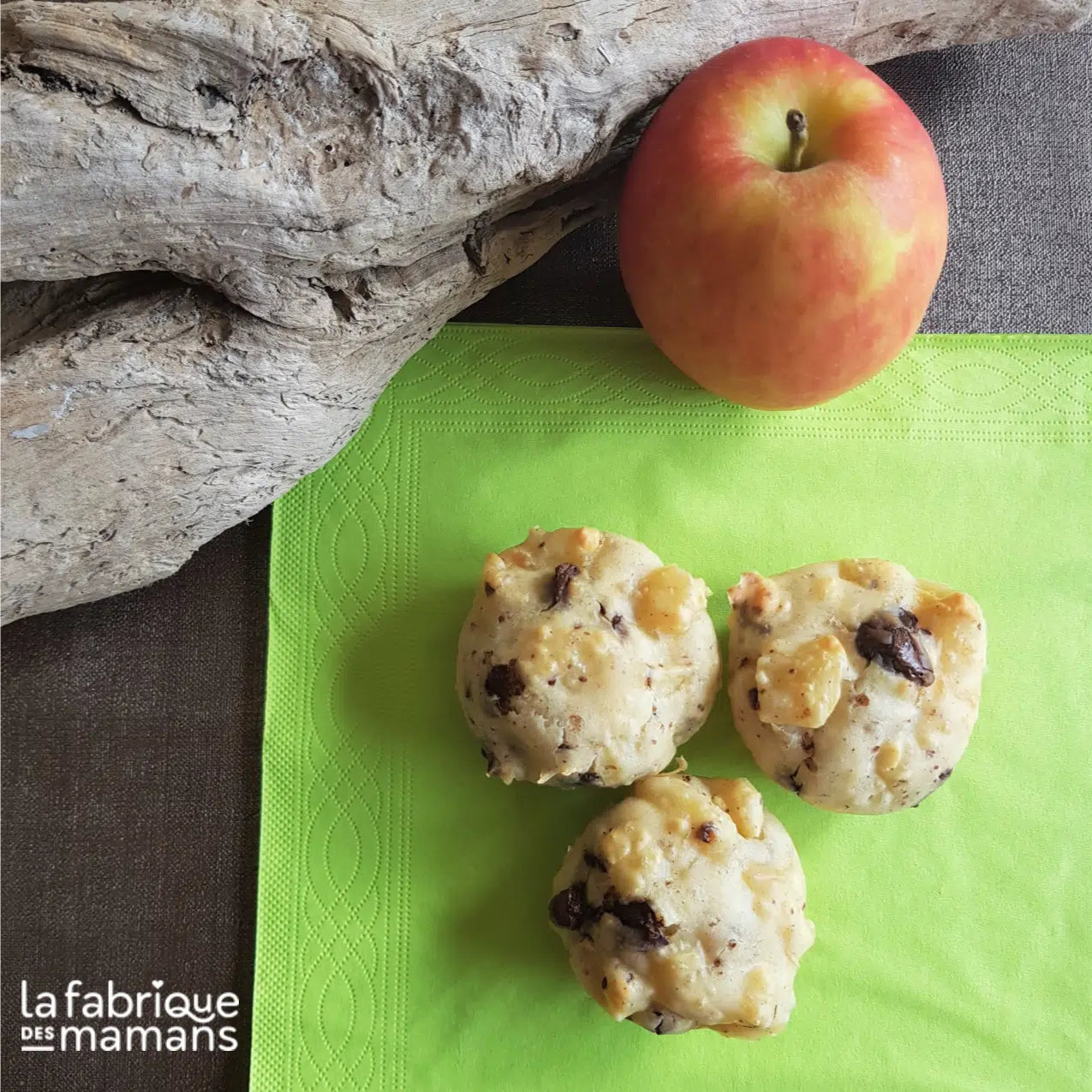 Muffins pommes, cannelle, chocolat